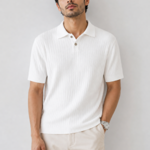 White Polo Neck T-Shirt