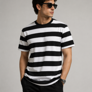 Black & White Striped T-Shirt for Men
