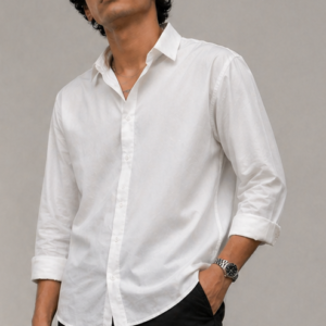 Men’s Premium White Casual Shirt (Slim Fit)