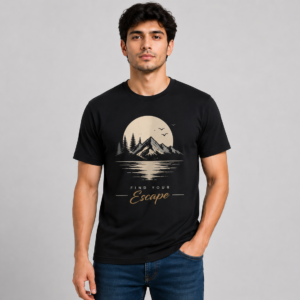 Men's Premium 100% Pure Cotton Nature Graphic Printed T-Shirt | Stylish Slim Fit Casual Wear.